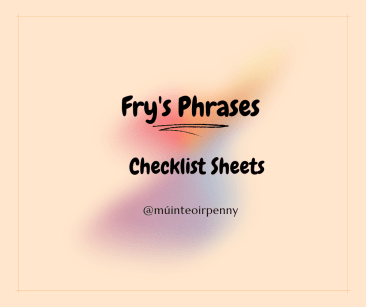 Mash > Infants > Fry's Phrases Checklist Sheets
